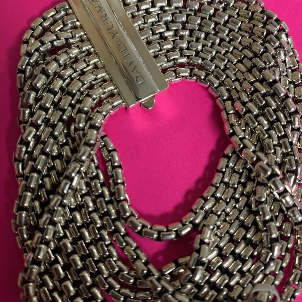 SOLD     David Yurman Sterling Silver 8 Row Box Chain Bracelet